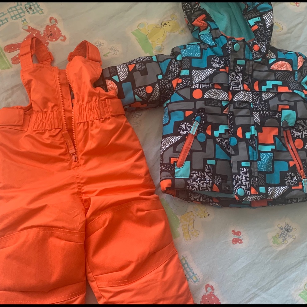 Cat and Jack snow bibs and jacket size 12 months